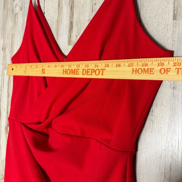 Betsey Johnson Wrap-Like Flame Red Sleeveless Midi Sheath Dress Plus Size 14 - Picture 7 of 11